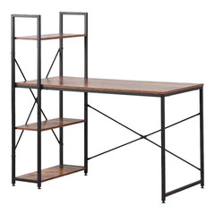 Scrivania con scaffale EDM 75196 Nero Legno Metallo 121 x 120 x 64 cm