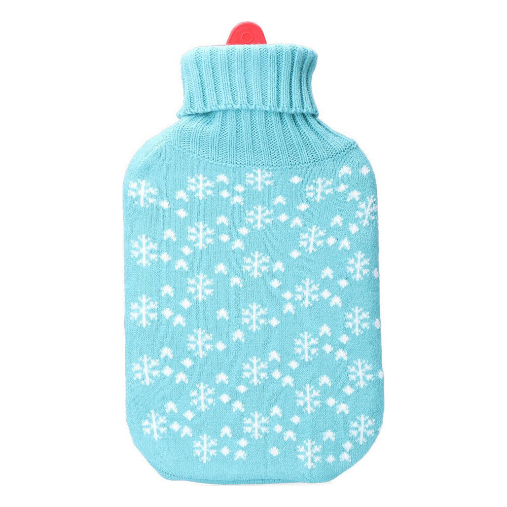 Borsa Acqua Calda EDM 76771 Azzurro Azzurro/Bianco Fiocchi di neve Lana 2 L Plastica
