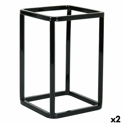 Supporto per Utensili da Cucina Inde Metallo 12 x 12 x 18 cm Cestino Multiuso (2 Unità)