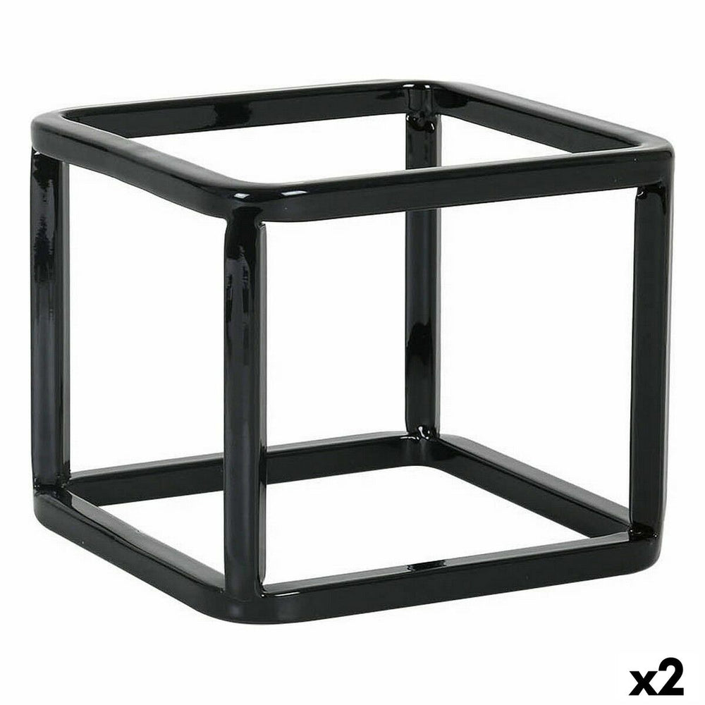 Supporto per Utensili da Cucina Inde Metallo 12 x 12 x 10 cm Cestino Multiuso (2 Unità)