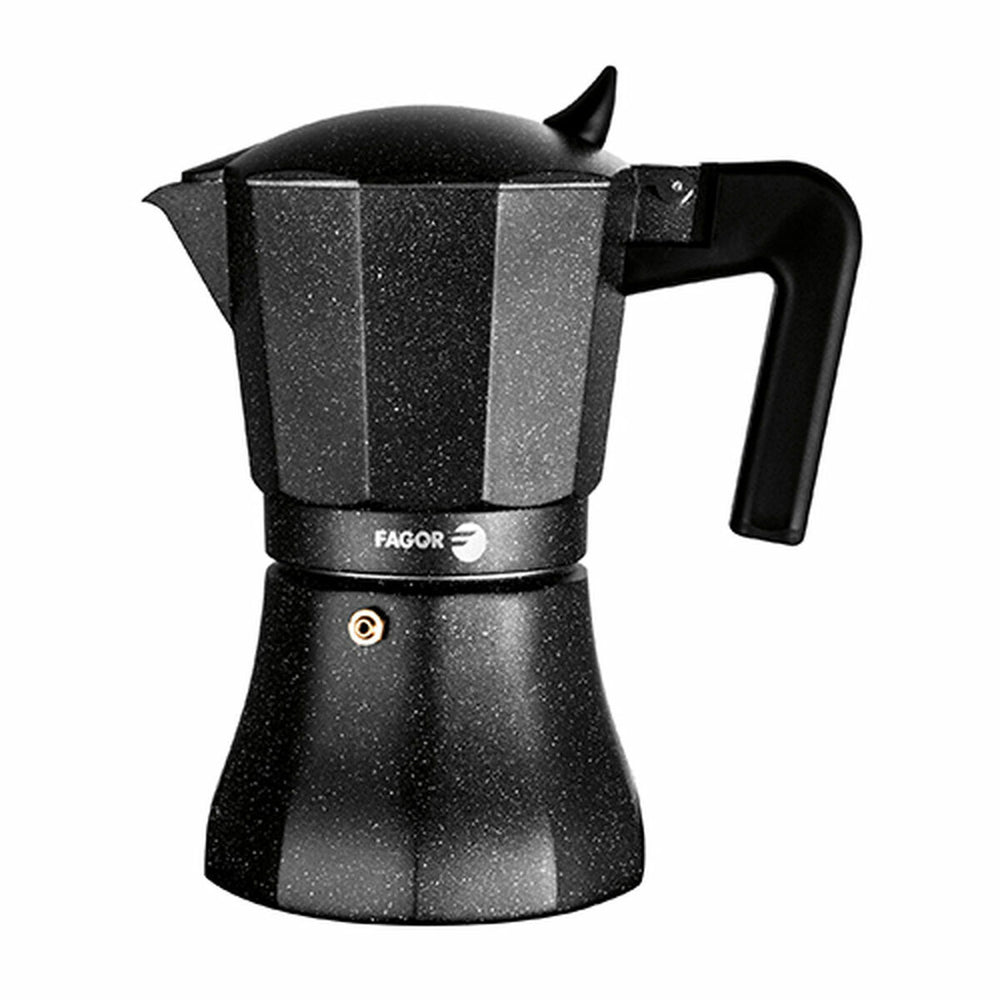 Cafetera Italiana Fagor Negro Aluminio 12 Tazas