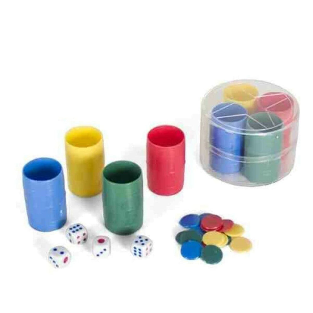 Bicchierini con Fiches di Parcheesi Gerimport (4 Unità)