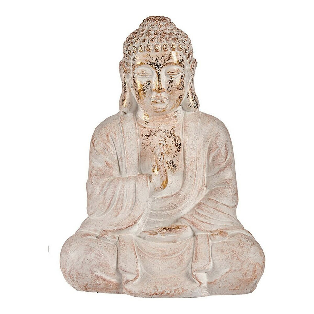 Statua Decorativa da Giardino Ibergarden Bianco Dorato Poliresina 23,5 x 49 x 36 cm Buddha