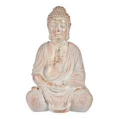 Statua Decorativa da Giardino Ibergarden Bianco Dorato Poliresina 24,5 x 50 x 31,8 cm Buddha