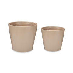 Set di Vasi Ibergarden Beige Argilla Ø 22 cm Ø 28 cm 28 x 27 x 28 cm 2 Pezzi