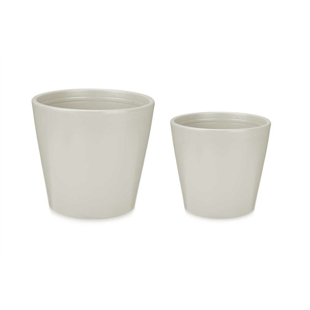 Set di Vasi Ibergarden Grigio Argilla Ø 22 cm Ø 28 cm 28 x 27 x 28 cm 2 Pezzi