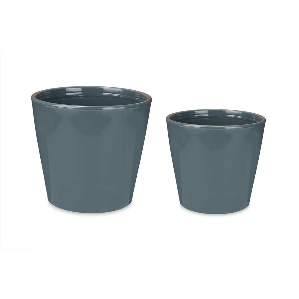 Set di Vasi Ibergarden Antracite Argilla Ø 22 cm Ø 28 cm 28 x 27 x 28 cm 2 Pezzi