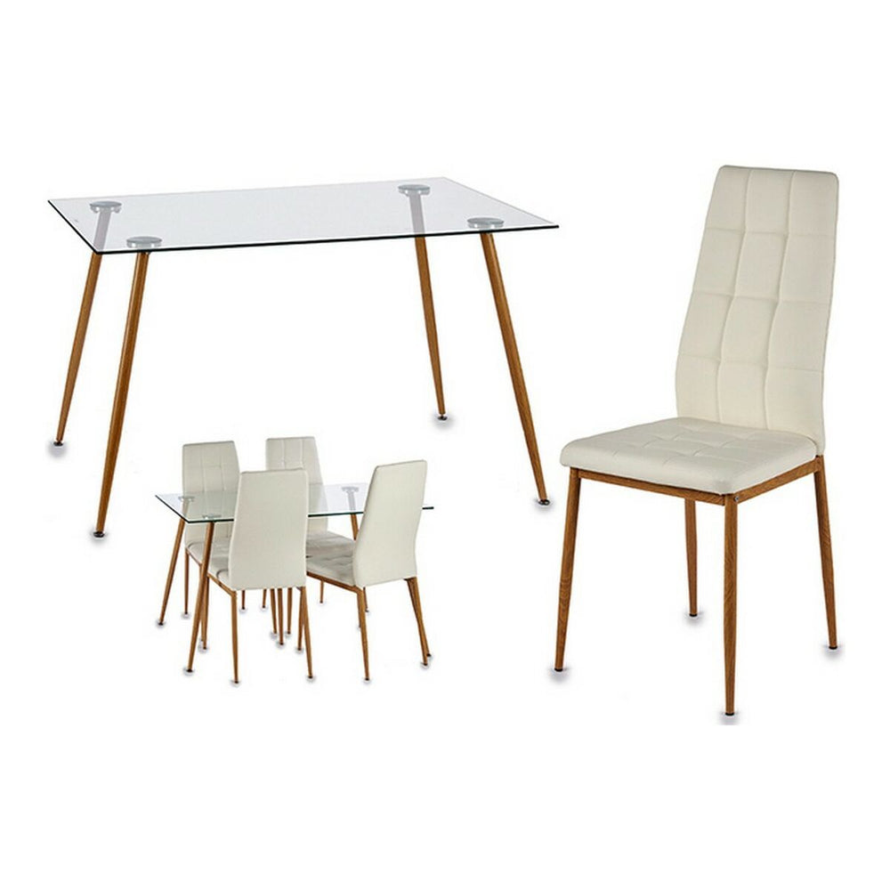Tavolo con 4 sedie Gift Decor Davi 70 x 75 x 120 cm Metallo Cristallo