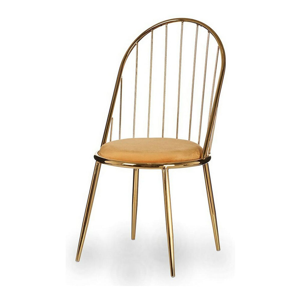 Sedia Gift Decor Dorato Senape Poliestere Ferro 48 x 95,5 x 48 cm Barre