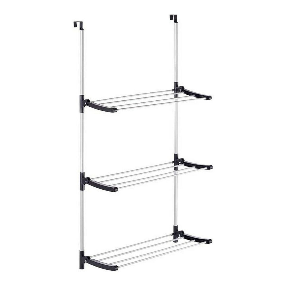 Stendibiancheria Pieghevole Kipit 17018 17018 Nero Argentato Metallo Plastica 7 x 61,5 x 12,5 cm Riattaccare