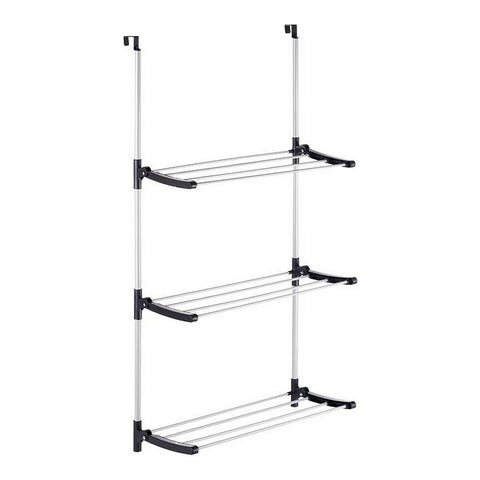 Stendibiancheria Pieghevole Kipit 17018 17018 Nero Argentato Metallo Plastica 7 x 61,5 x 12,5 cm Riattaccare