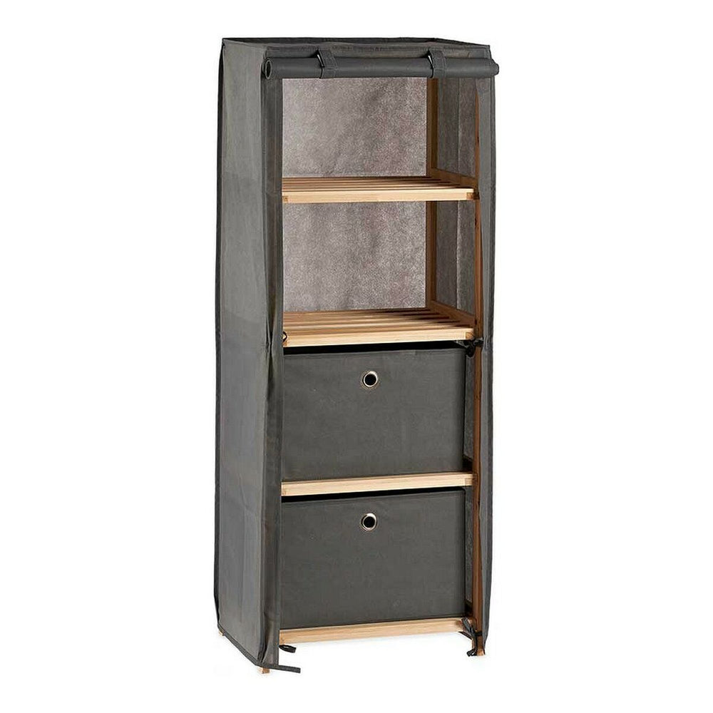 Scaffale Kipit Marrone Grigio Legno Stoffa 28 x 113 x 42 cm