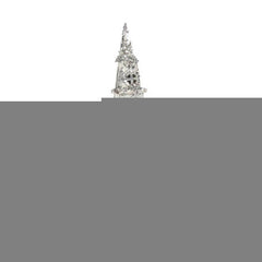 Statua Decorativa Natale Porporina Luce LED Casa 25,5 x 56,5 x 9,5 cm Grigio Legno Bianco