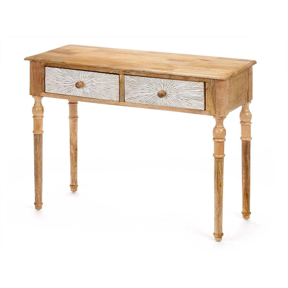Ingresso con 2 Cassetti Gift Decor 35 Bianco Marrone 98 x 77 x 42 cm Righe