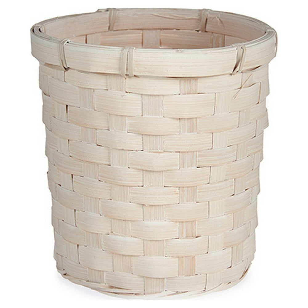 Vaso Gift Decor Bianco PVC Bambù 17 x 15 x 17 cm Rotondo