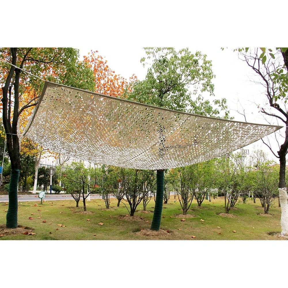 Tenda Parasole a Vela Rettangolare Faura Bianco Grigio 3 x 4 m Reversibile Mimetico