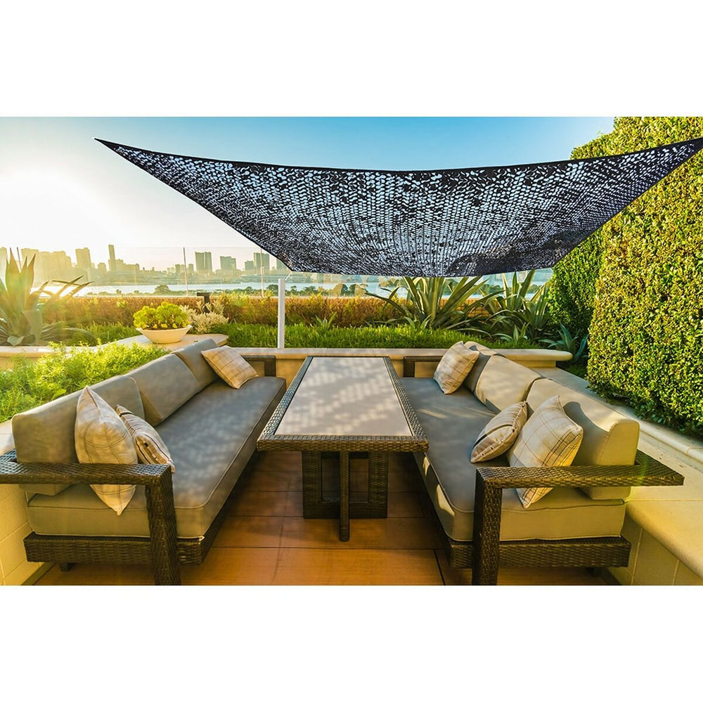Toldo Vela de Sombra Rectangular Faura Negro 3 x 4 m Reversible Camuflaje