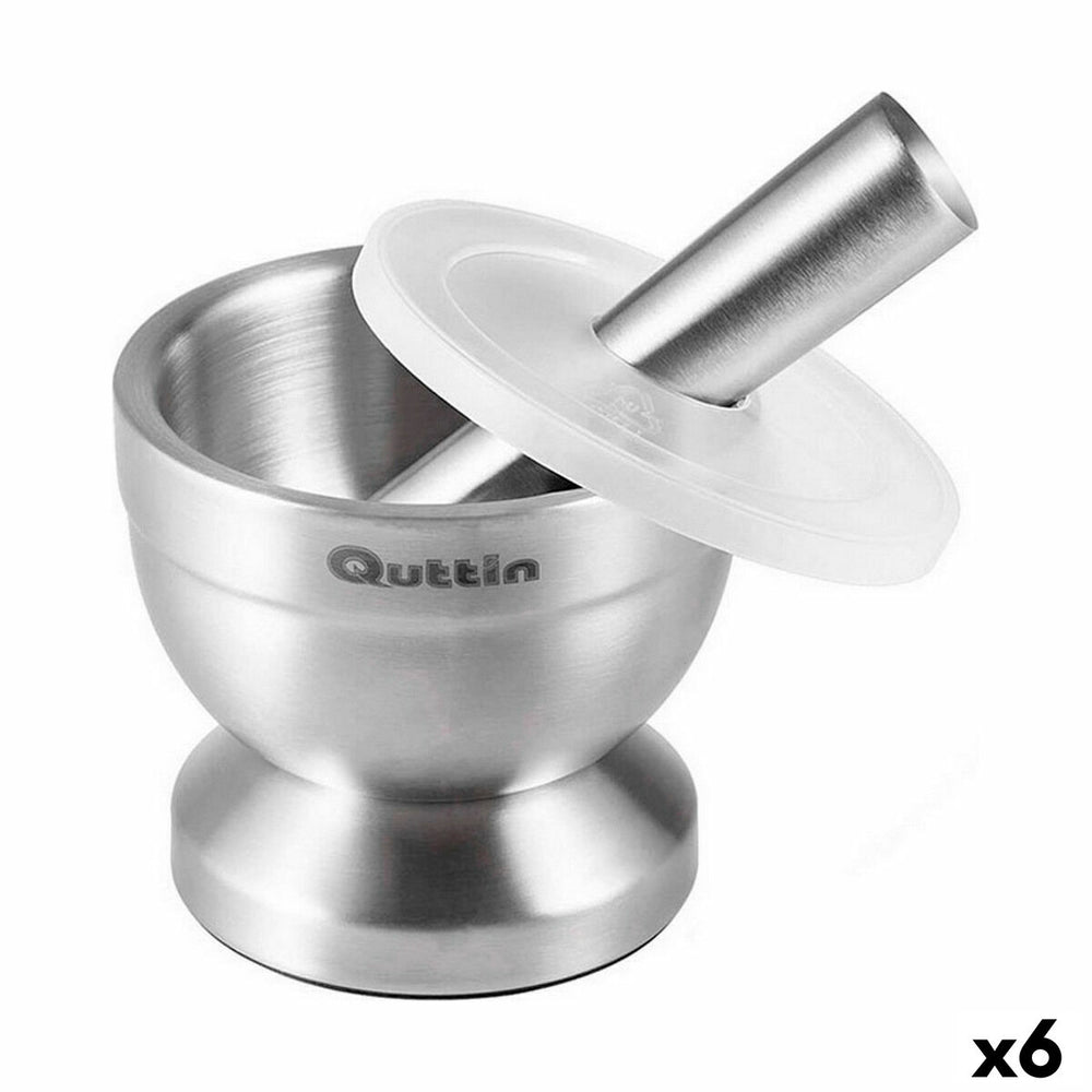 Mortaio da cucina Quttin Acciaio inossidabile Acciaio 9,8 x 8,2 cm Antiscivolo (6 Unità)
