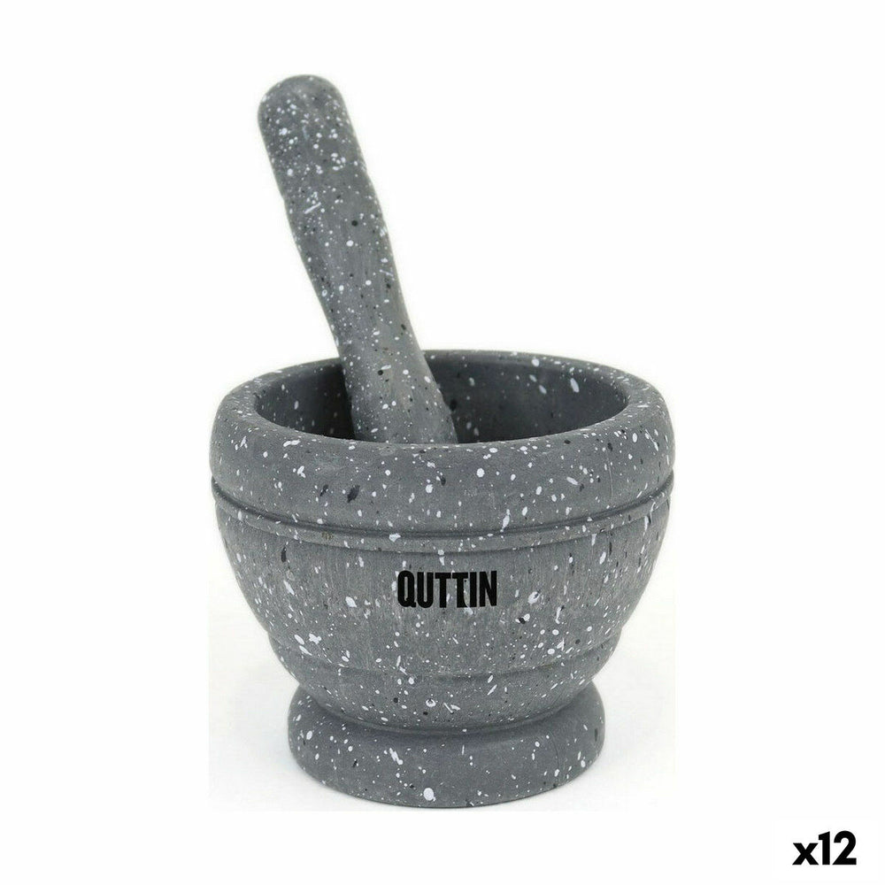 Mortaio da cucina Quttin Plastica 11 x 9 cm Nero (12 Unità)
