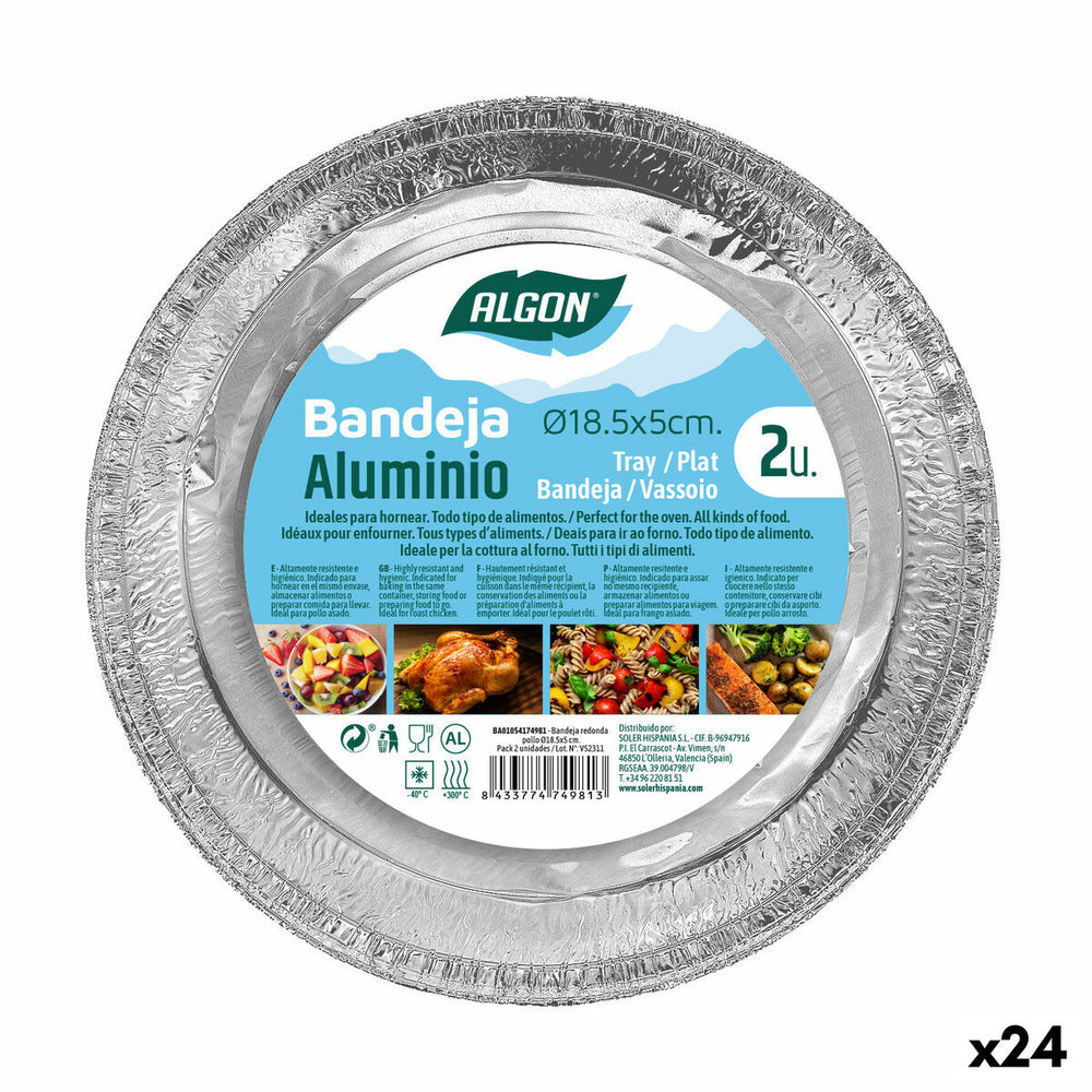 Set di Vassoi Algon Rotonda Pollo 24 Unità