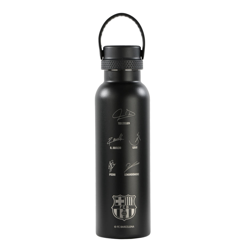 Bottiglia Térmica F.C. Barcelona Black Nero Silicone Acciaio inossidabile