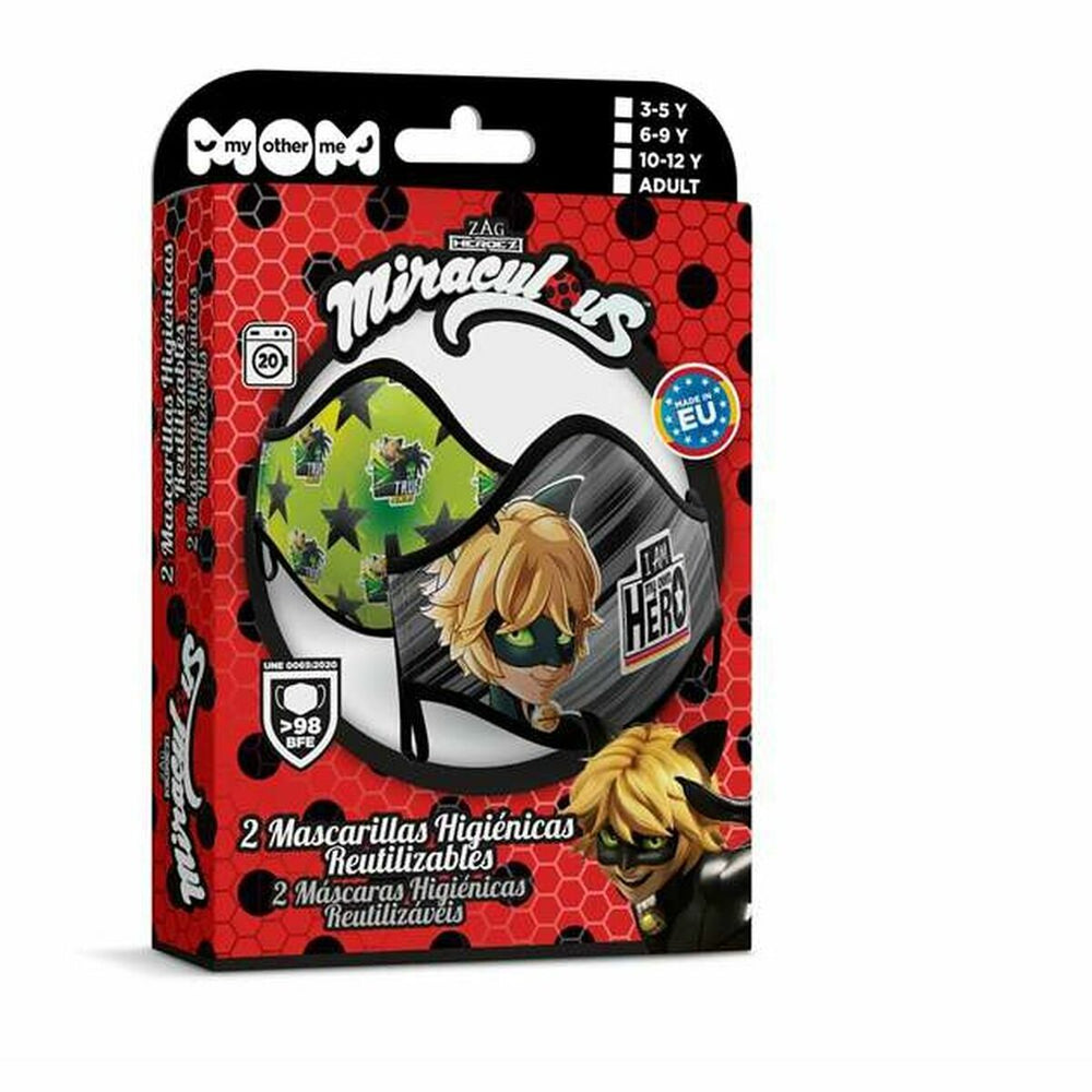 Mascherina Igienica in Stoffa Riutilizzabile My Other Me Cat Noire Premium 10-12 Anni
