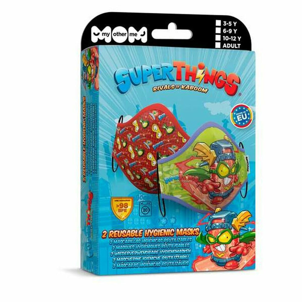 Mascherina Igienica in Stoffa Riutilizzabile Super Zings Premium 6-9 anni + 3 anni