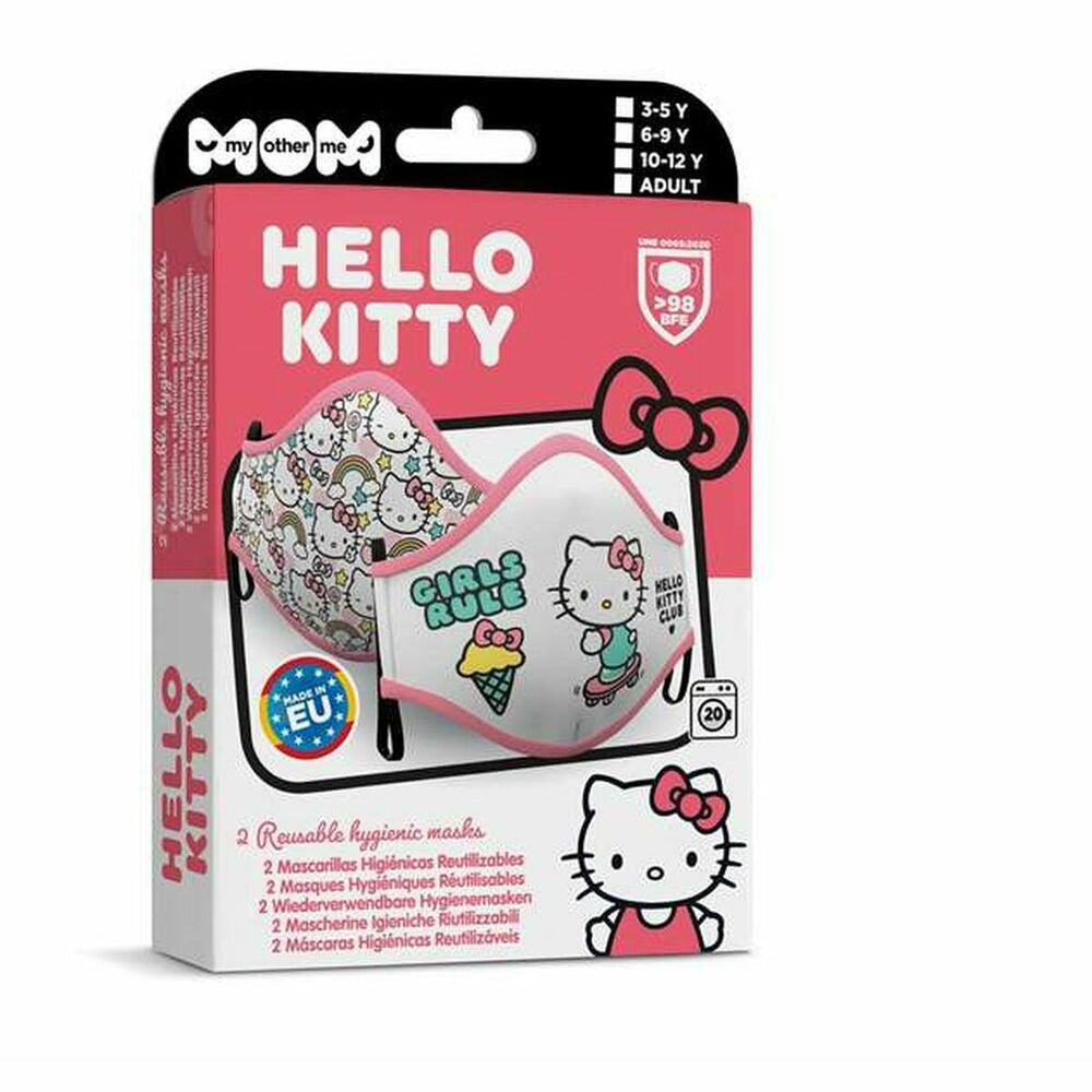 Mascarilla Higiénica de Tela Reutilizable My Other Me Hello Kitty Premium 6-9 años