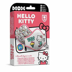 Mascherina Igienica in Stoffa Riutilizzabile Hello Kitty Adulti ( 2 uds)