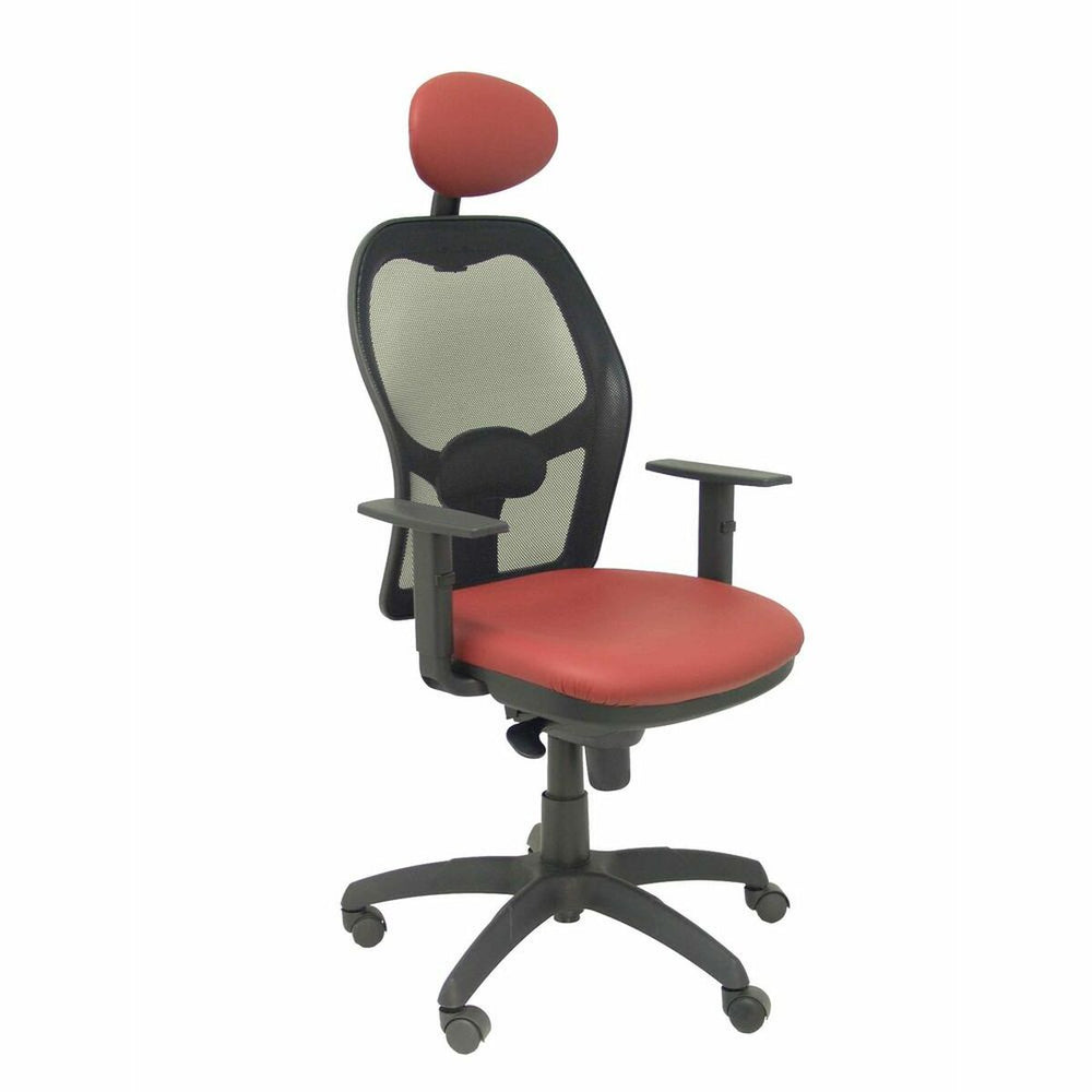 Silla de Oficina con Cabecero Jorquera malla Piqueras y Crespo NSPGRAC Granate