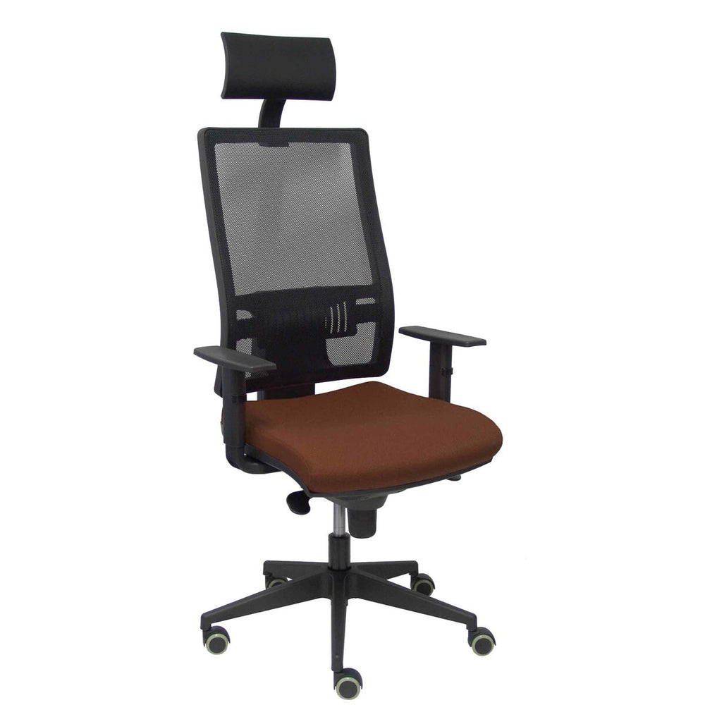 Office Chair with Headrest Horna Piqueras y Crespo BALI463 Dark brown