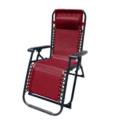 Marbueno Sdraio Pieghevole Acciaio Con Cuscino Giardino e Piscina 90X66X108 cm Gravità Zero Bordeaux 10010