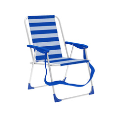 Marbueno Sedia Pieghevole Alluminio Righe Blu e Bianco Spiaggia e Piscina 53X56X78 cm 10312