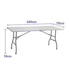 Tavolo Pieghevole Marbueno Grigio 70 x 74 x 180 cm