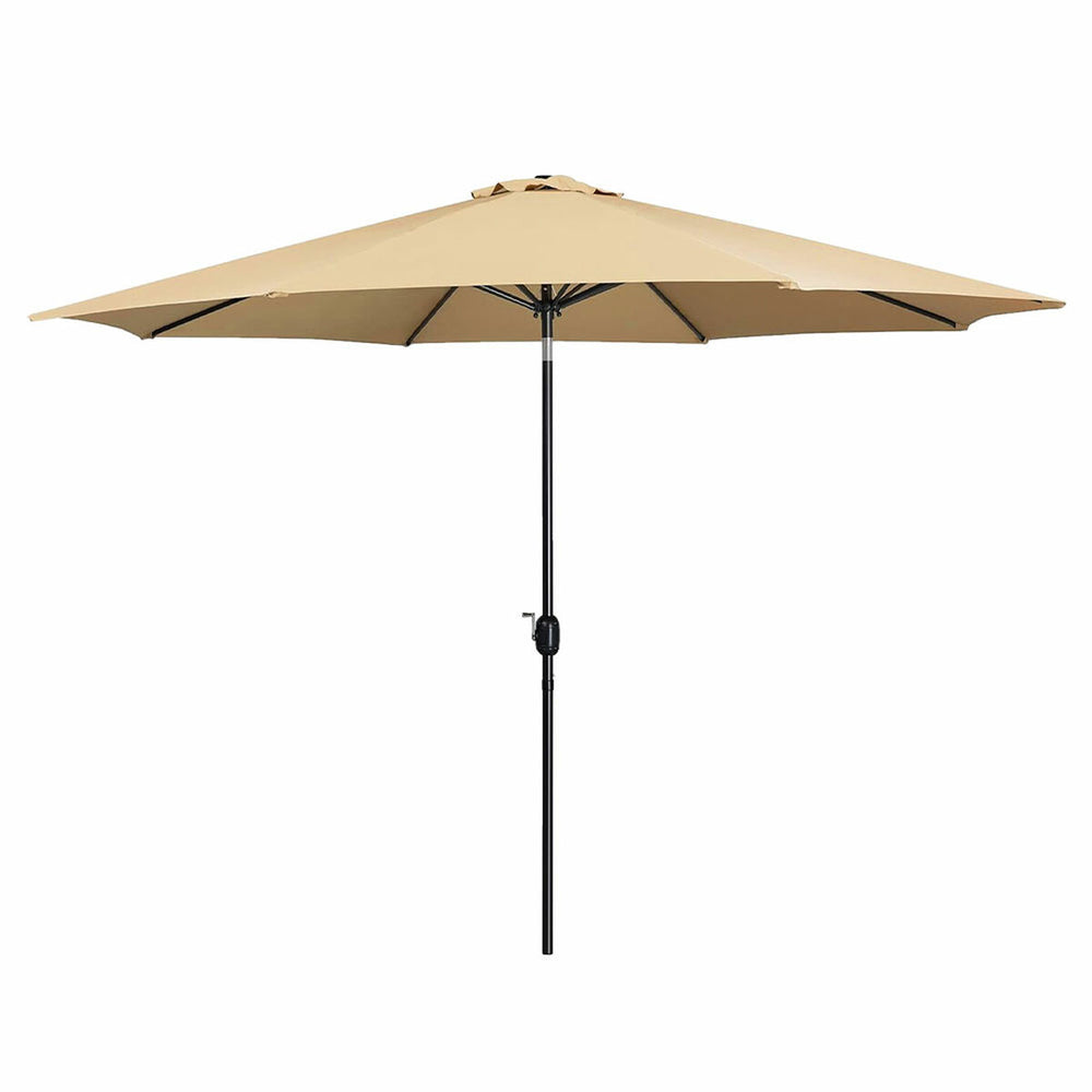 Marbueno Ombrellone Acciaio 8 Stecche D270 cm Poliestere Marrone Giardino 10482
