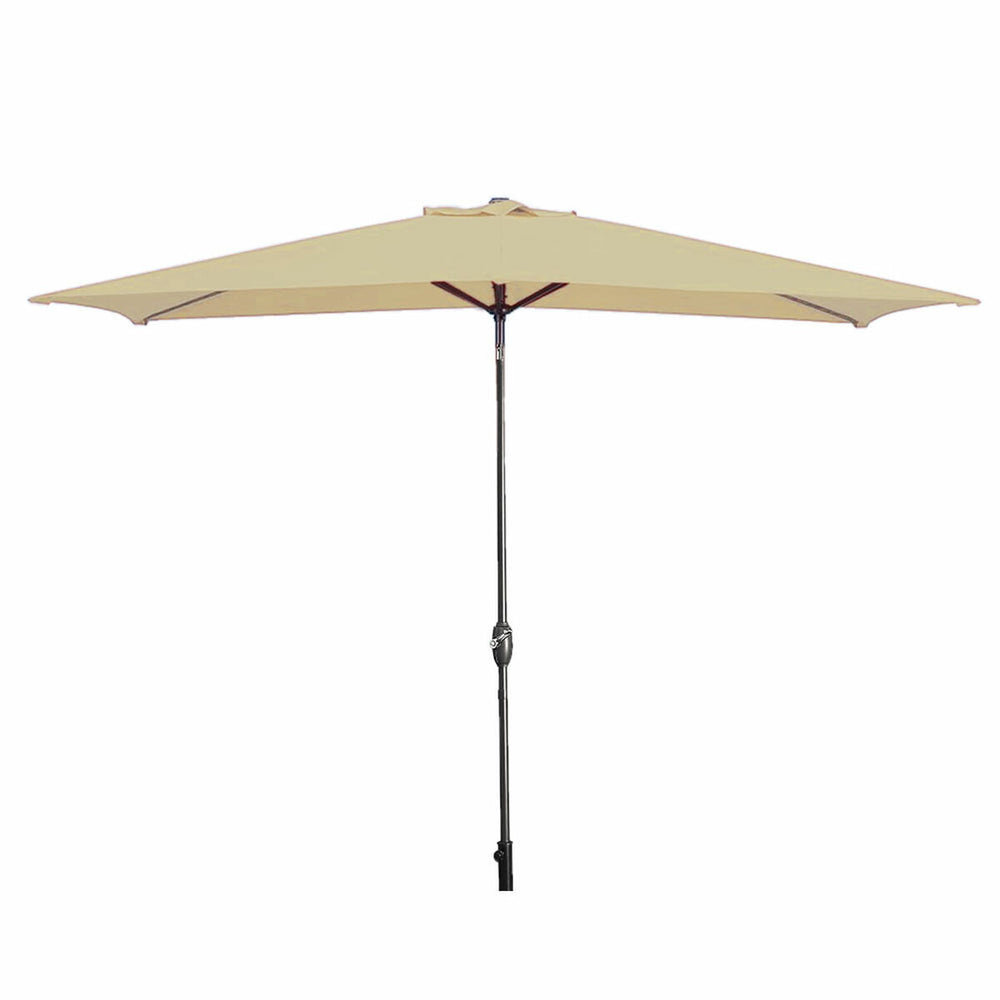 Marbueno Ombrellone Acciaio 8 Stecche 200x300 cm Poliestere Marrone Giardino 10492