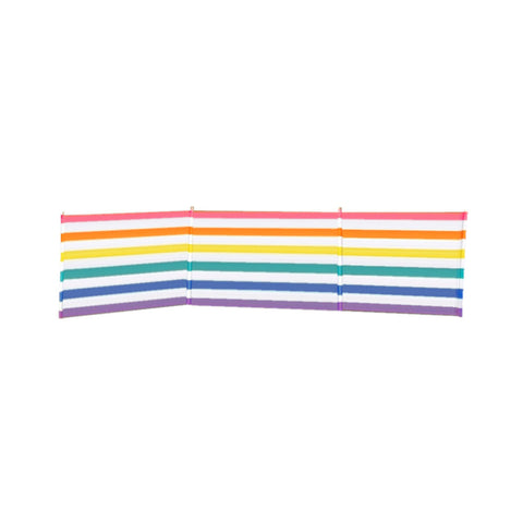 Windbreak 4 Poles Steel Polyester Stripes 360X80 cm Beach, Pool, Garden, Camping 10496