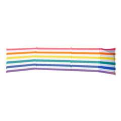 Paravento 5 Palos Acciaio Poliestere Strisce Colorate 480X80 cm Spiaggia, Piscina, Giardino