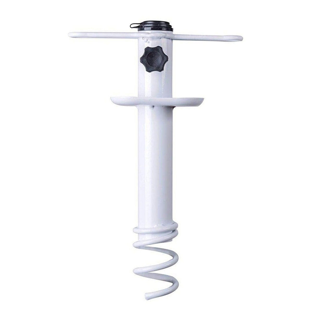 Marbueno Pincho Parasol Succion Acero Blanco 35,5x15x6 cm Playa y Jardin 10506