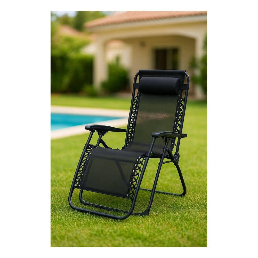 Silla Plegable Marbueno Negro 90 x 108 x 66 cm
