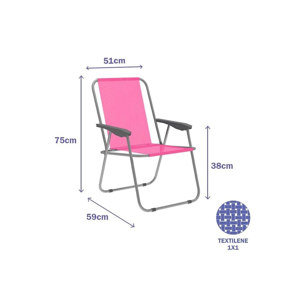 Silla Plegable Marbueno 59 x 75 x 51 cm Rosa