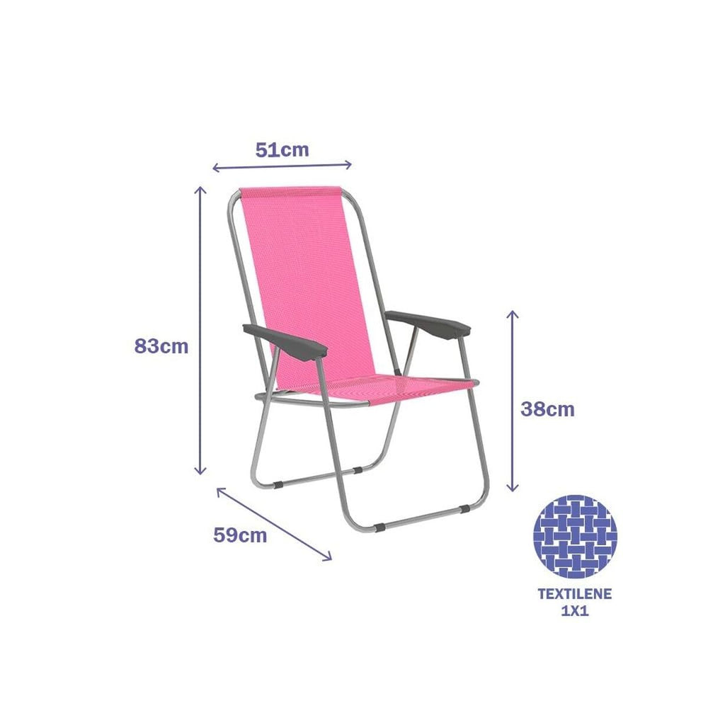Silla Plegable Marbueno 59 x 83 x 51 cm Rosa