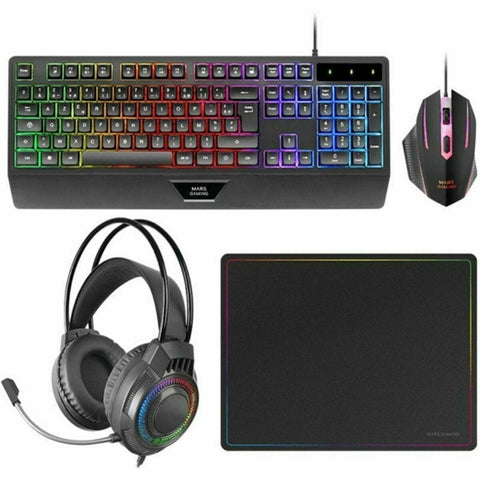 Tastiera e Mouse Mars Gaming MCP124PROES Nero Multicolore