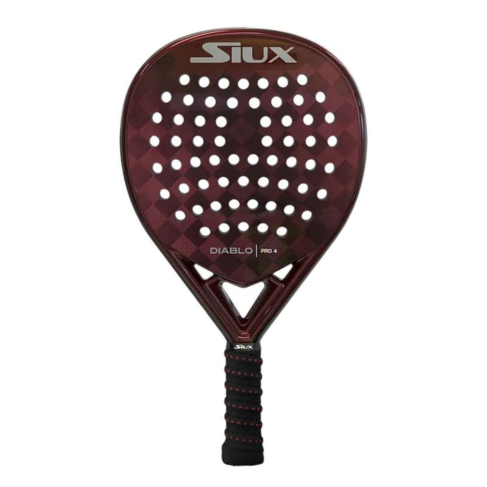 Padel Racket Siux Diablo Pro 4 White Black Red Carbon fibre Charcoal EVA