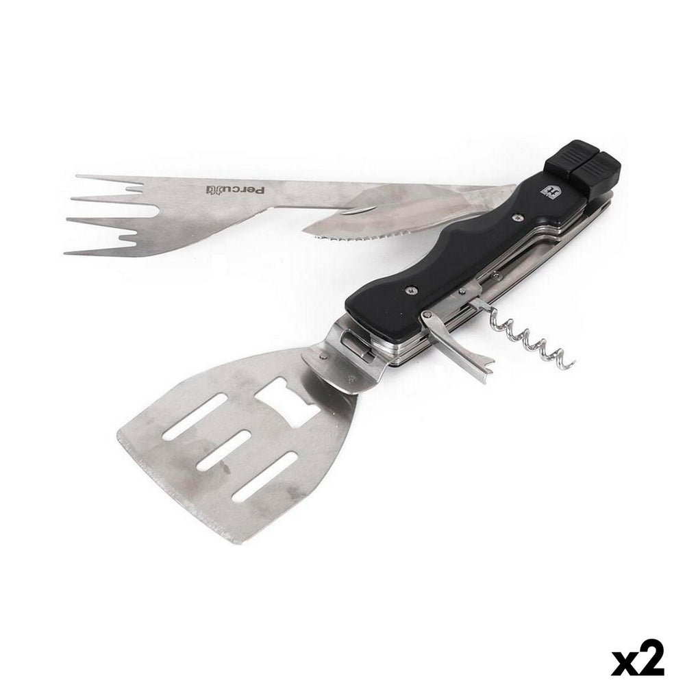 Utensilios para barbacoas Percutti 30 x 10 x 3,5 cm 7 en 1 Barbacoa (2 Unidades)