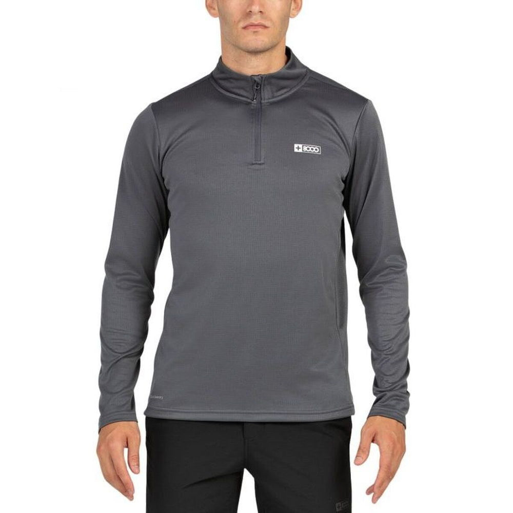 Camiseta de Manga Larga Hombre +8000 Portu Gris claro