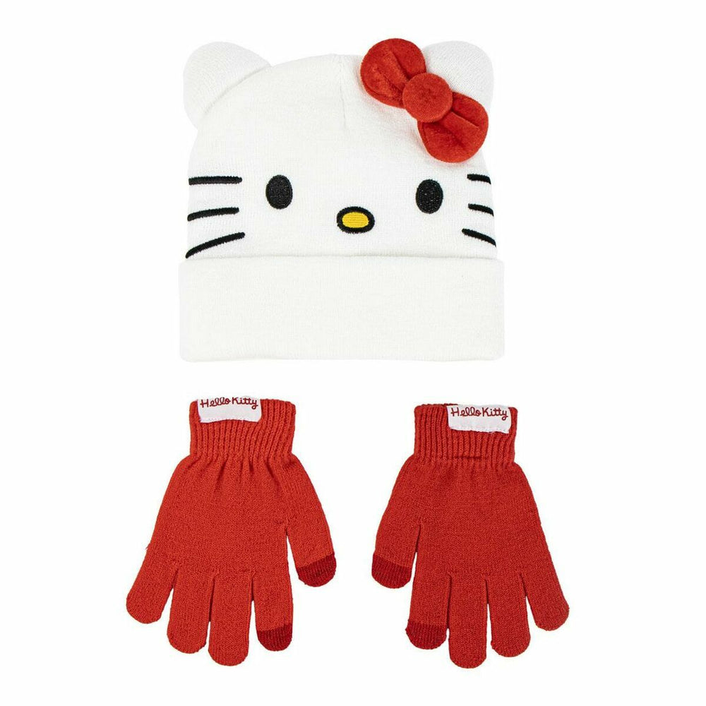 Berretto e Guanti Hello Kitty Bianco 2 Pezzi
