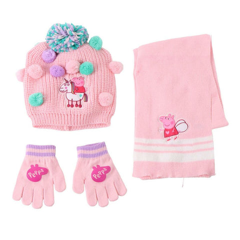 Berretto, Sciarpa e Guanti Peppa Pig Rosa 3 Pezzi