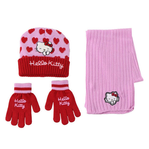 Berretto, Sciarpa e Guanti Hello Kitty Rosa 3 Pezzi