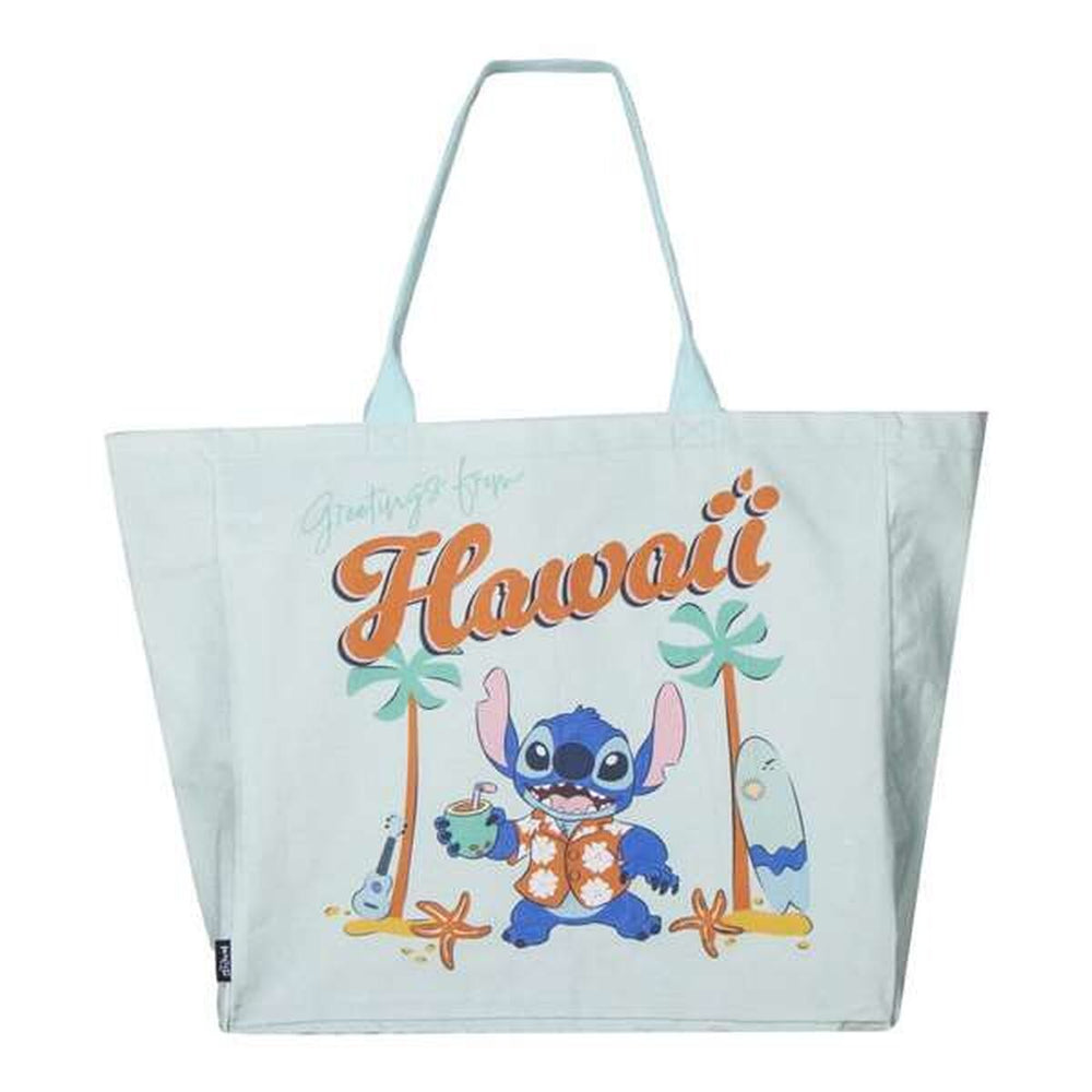 Shopping Bag Stitch Turchese 48 x 43 x 17 cm